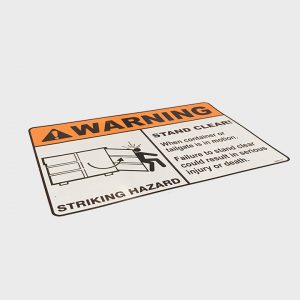 WARNING Decal (Striking Hazard)